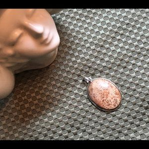 Starburst Jasper Cabochon Silver Bezel Pendant